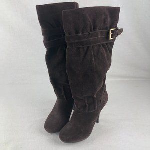 Michael Kors Brown Suede heeled boots- Size 5.5